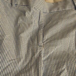 LOFT Light Blue and White Striped shorts